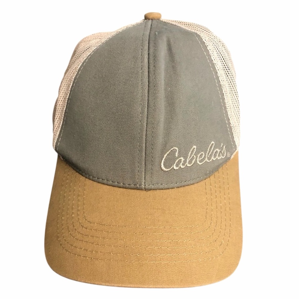 Cabela's Off-Center Logo Mesh-Back Cap‎ - Charcoal/Light Grey